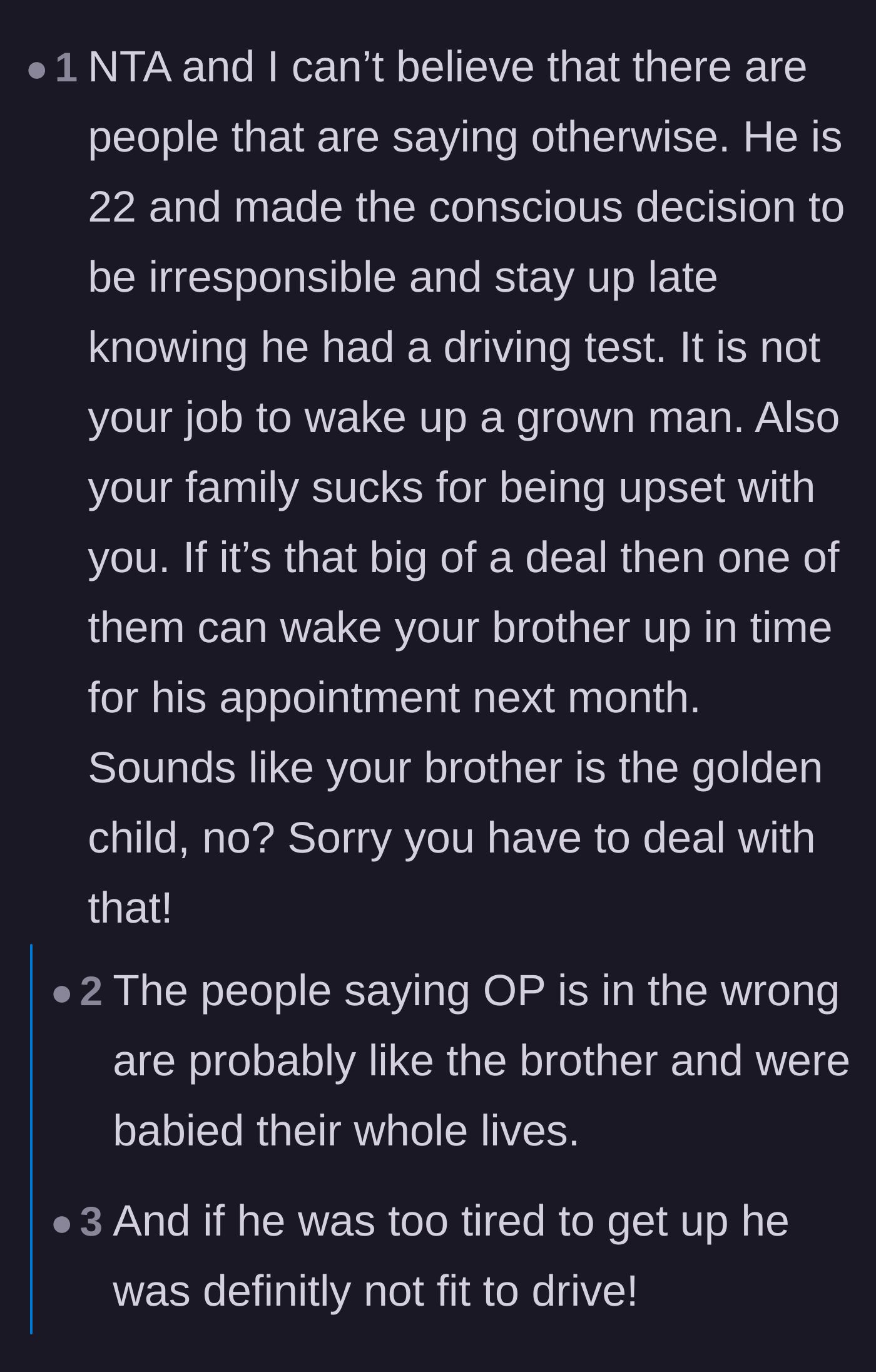 Comment thread 3 - Users calling out the family's toxic dynamic and labeling the brother as the classic golden child.