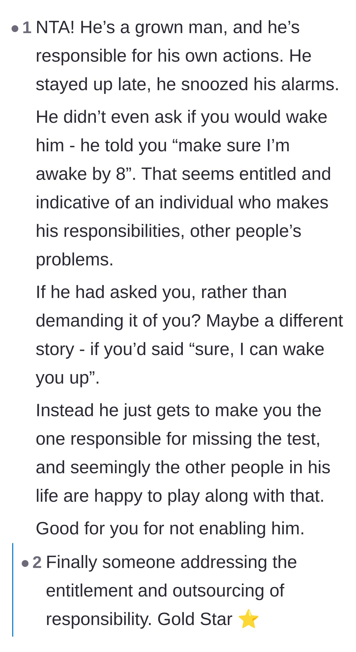 Comment thread 5 - A breakdown of the brother's demanding tone and his habit of outsourcing his own life responsibilities.