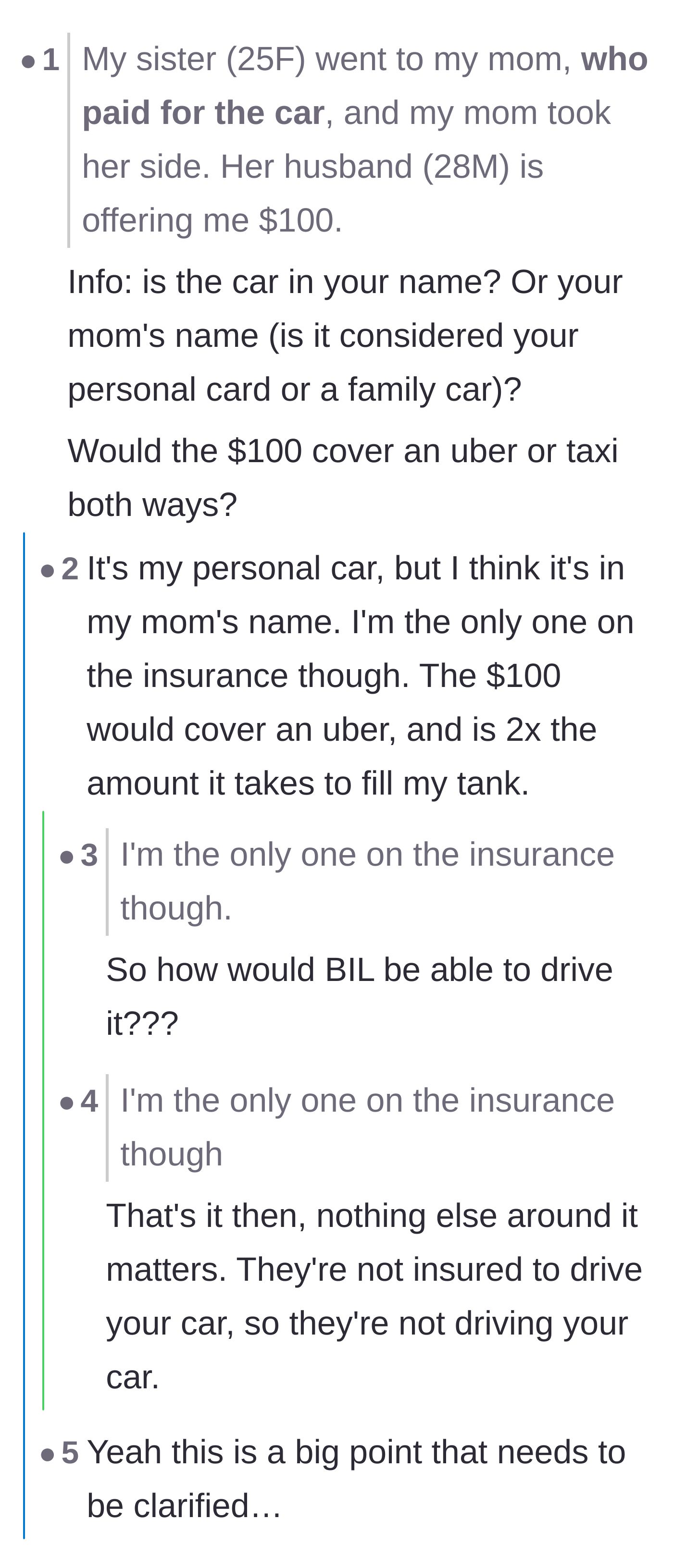 Comment thread 4 - Commenters debating the actual math of the $100 offer and pointing out the massive insurance risks.