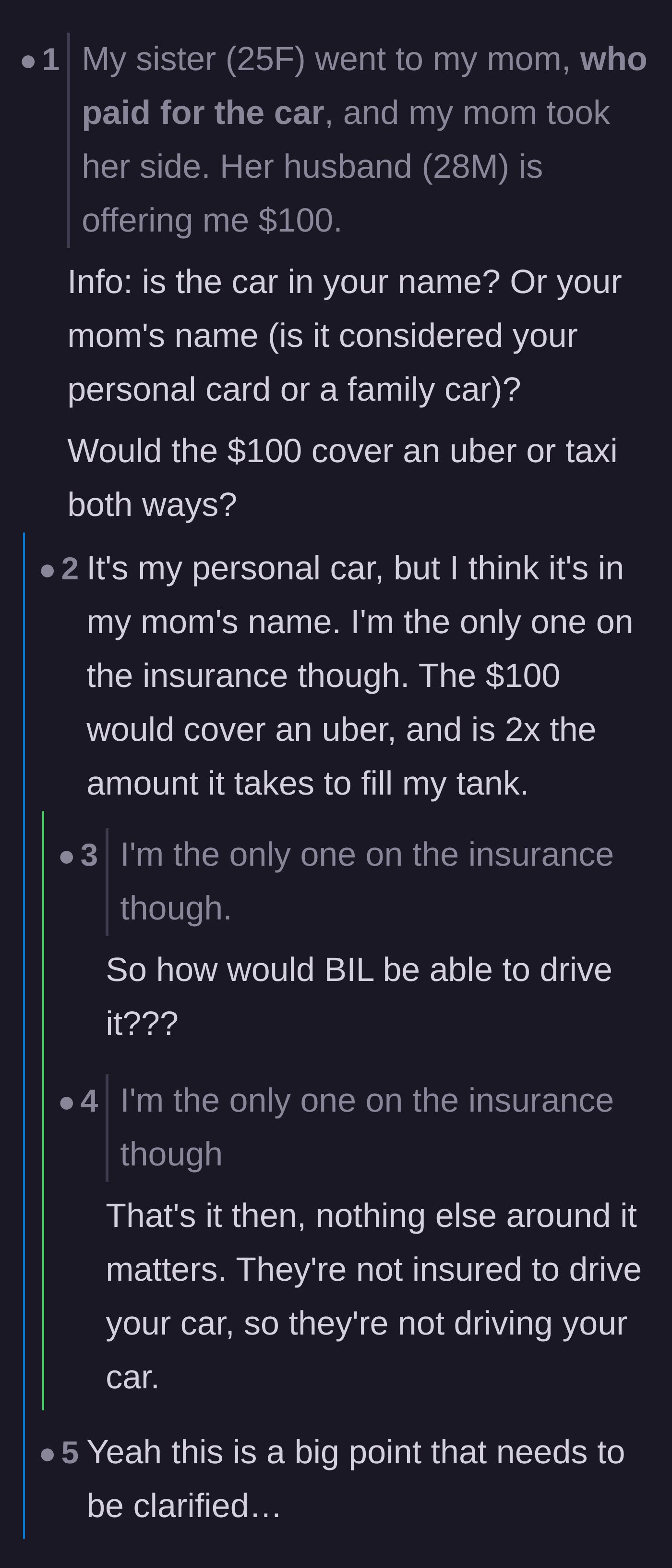 Comment thread 4 - Commenters debating the actual math of the $100 offer and pointing out the massive insurance risks.