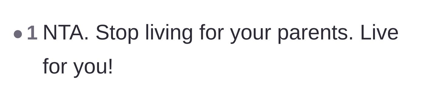 Comment thread 2 - A simple, blunt reminder to stop catering to the parents' demands