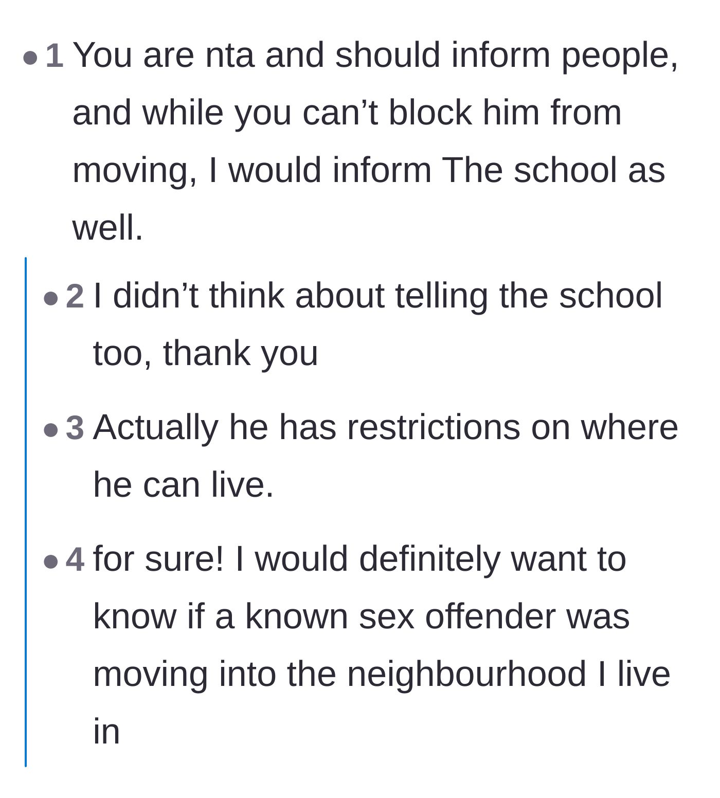 Comment thread 1 - Commenters discuss the logistics of parole restrictions and the tragic psychology behind a mother's refusal to see her son's crimes.