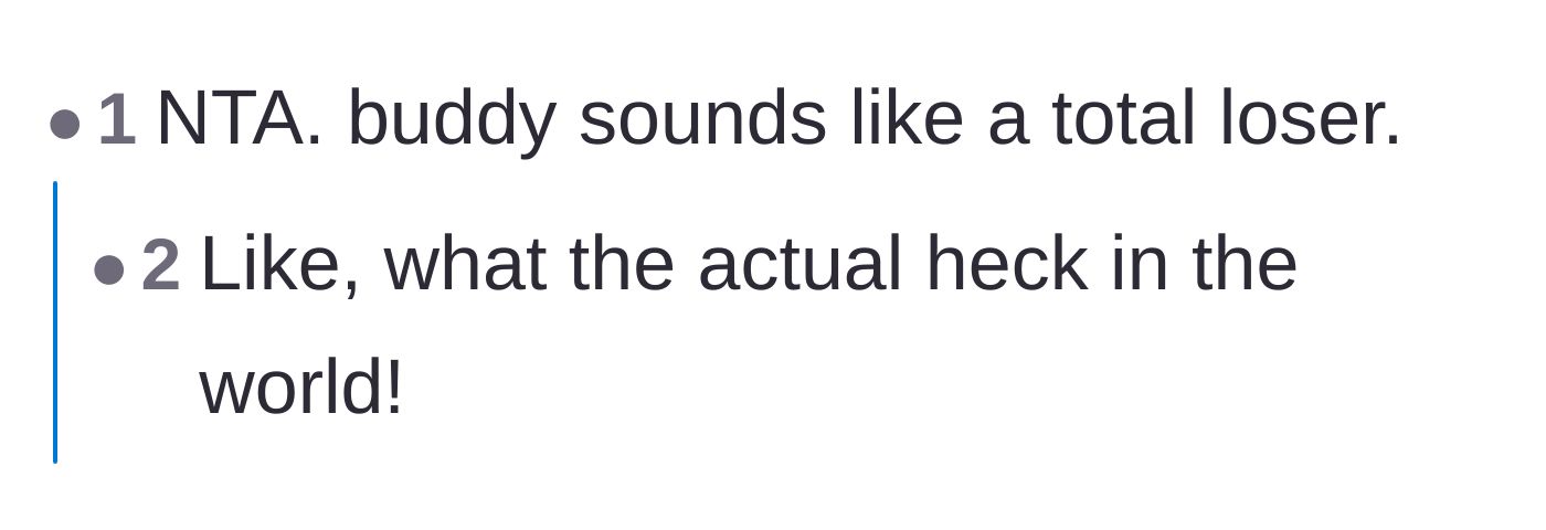 Comment thread 5 - A succinct, blunt assessment calling the husband a total loser for his behavior.