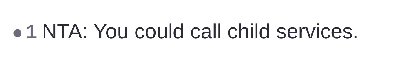 Comment thread 6 - A brief, direct suggestion to contact child protective services.