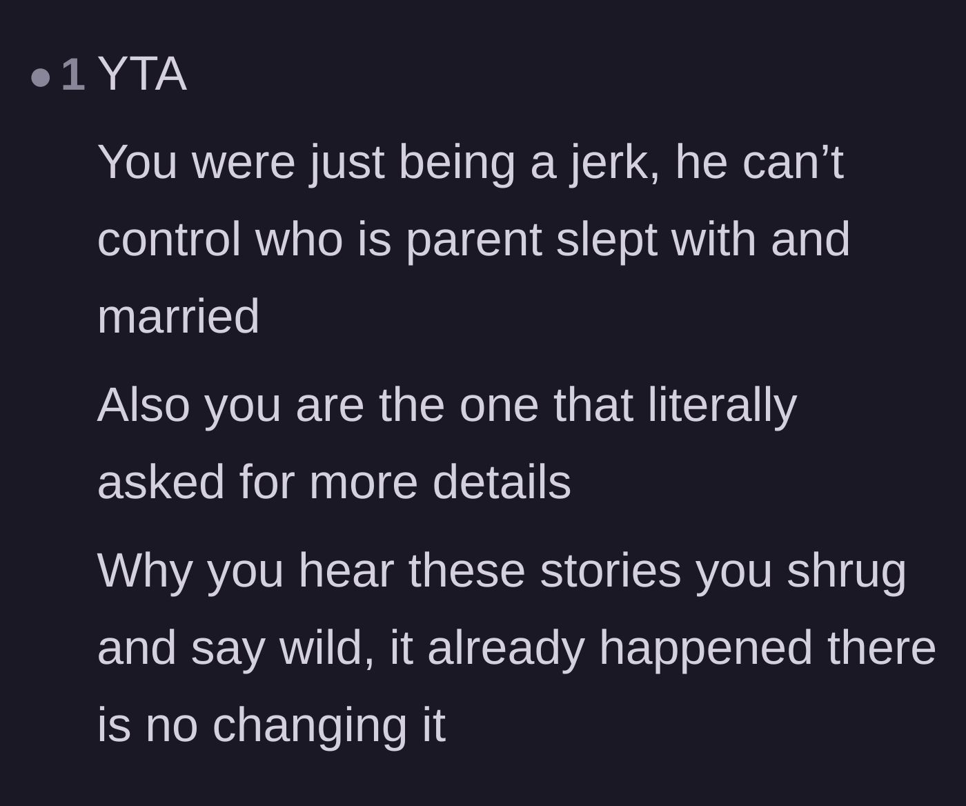 Comment thread 5 - A blunt reality check reminding the author that she was the one who asked for the messy details.