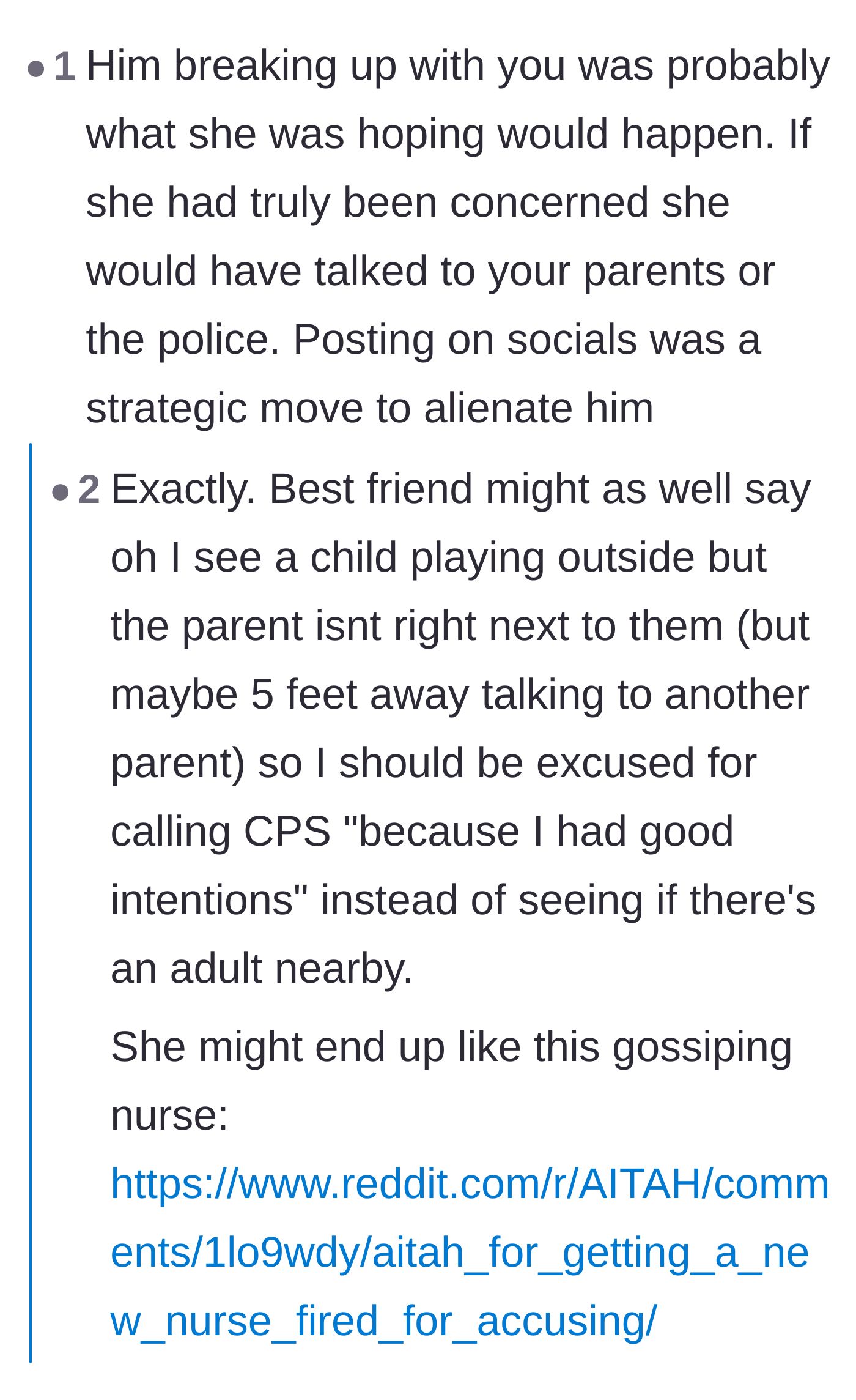 Comment thread 4 - A theory that the friend was actively trying to ruin the relationship and isolate the girlfriend.