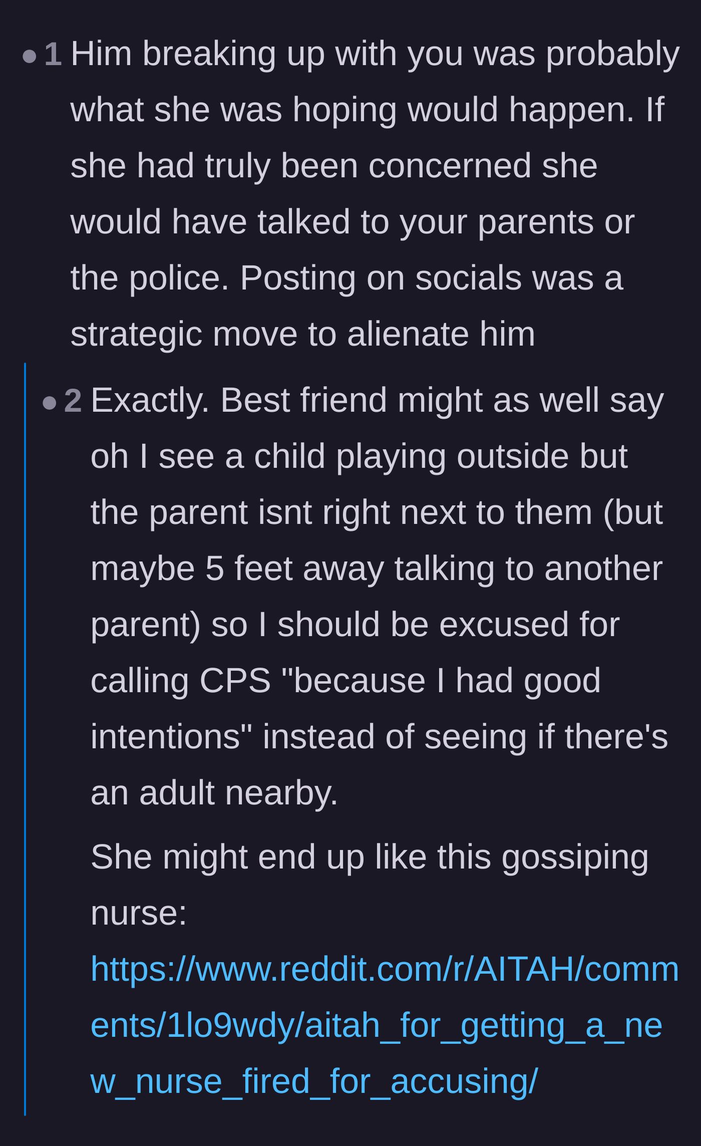 Comment thread 4 - A theory that the friend was actively trying to ruin the relationship and isolate the girlfriend.