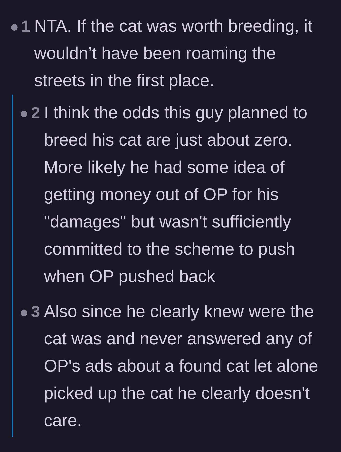 Comment thread 4 - Commenters pointing out the owner's negligence for not searching for the missing cat for over a week.