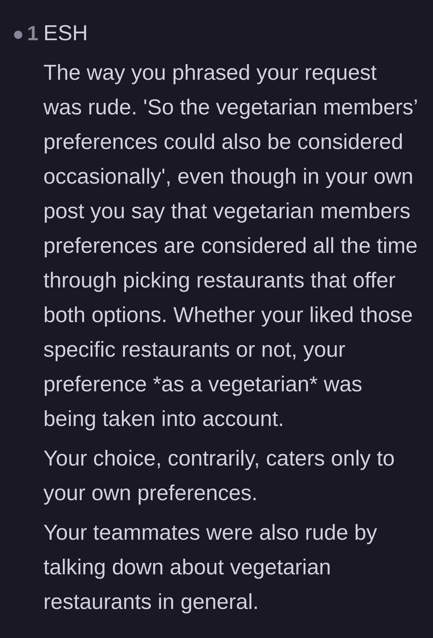 Comment thread 4 - A nuanced take arguing that everyone is in the wrong because the original poster was demanding his own exclusivity.