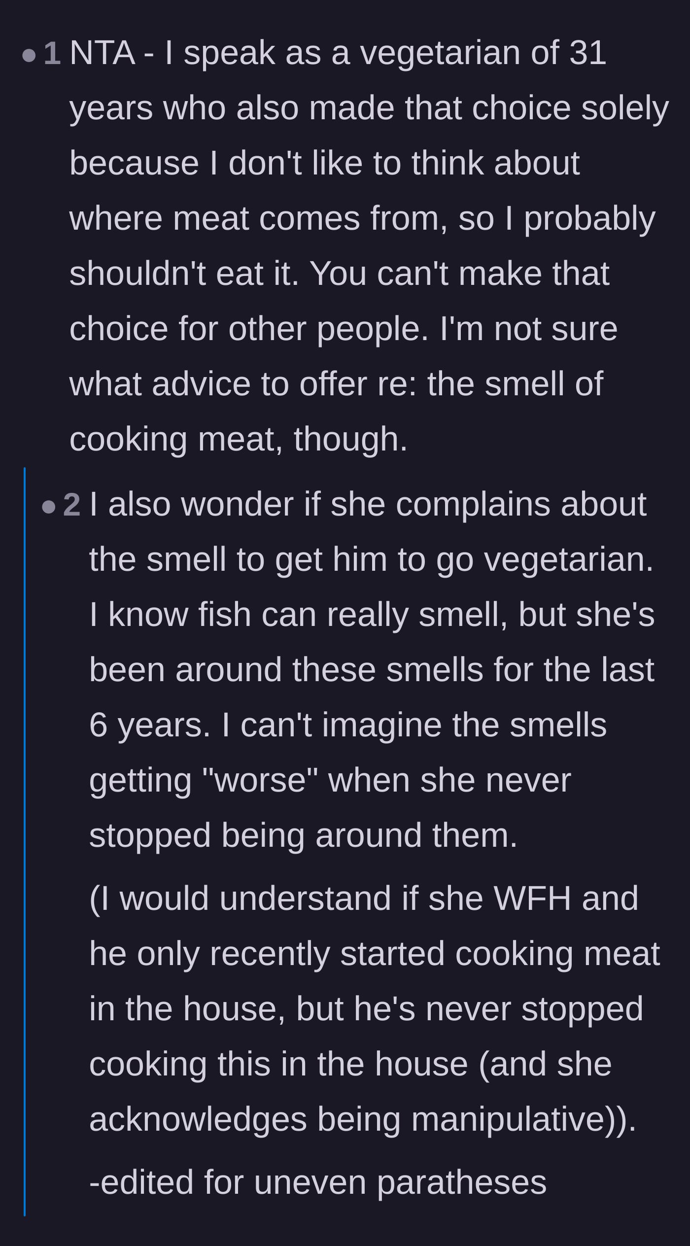 Comment thread 6 - Practical advice on air purifiers and speculation about whether hormonal changes or pregnancy are causing the sudden smell sensitivity.
