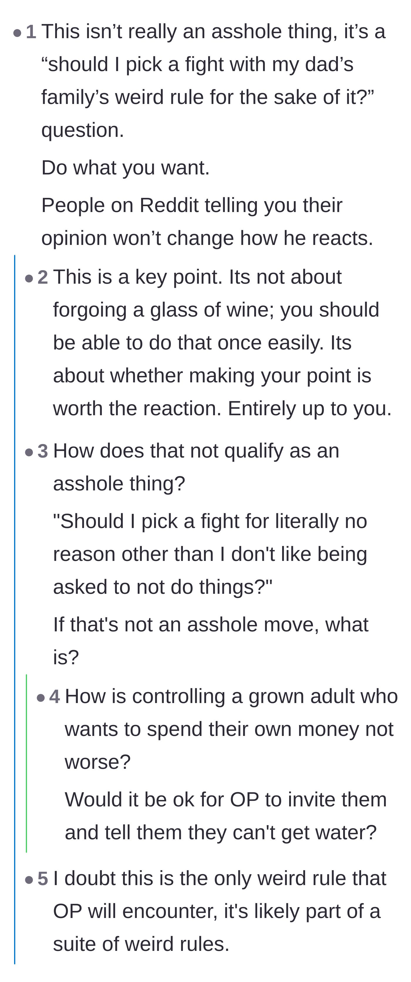 Comment thread 2 - A user pointing out that breaking the rule is just picking a fight for the sake of it.