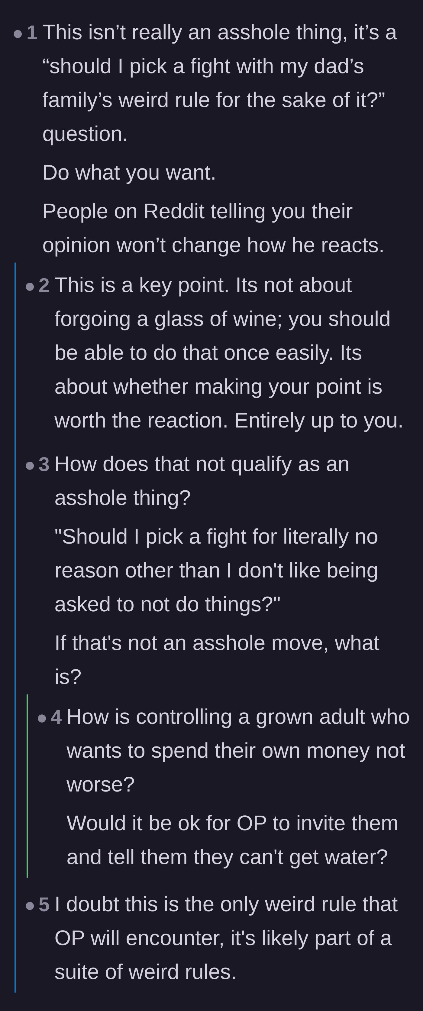 Comment thread 2 - A user pointing out that breaking the rule is just picking a fight for the sake of it.