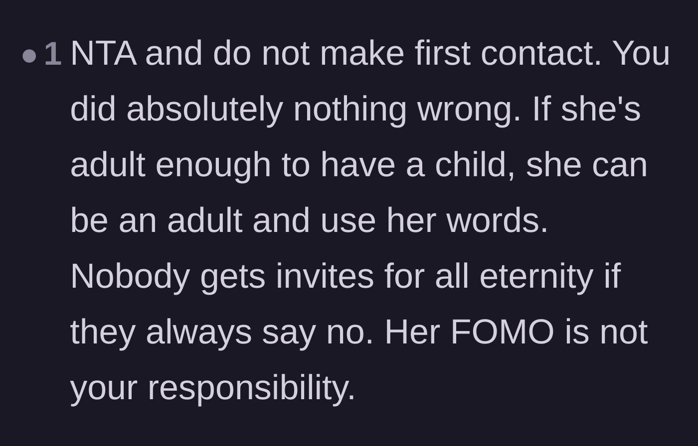 Comment thread 5 - A firm warning against making the first move to apologize or fix things.