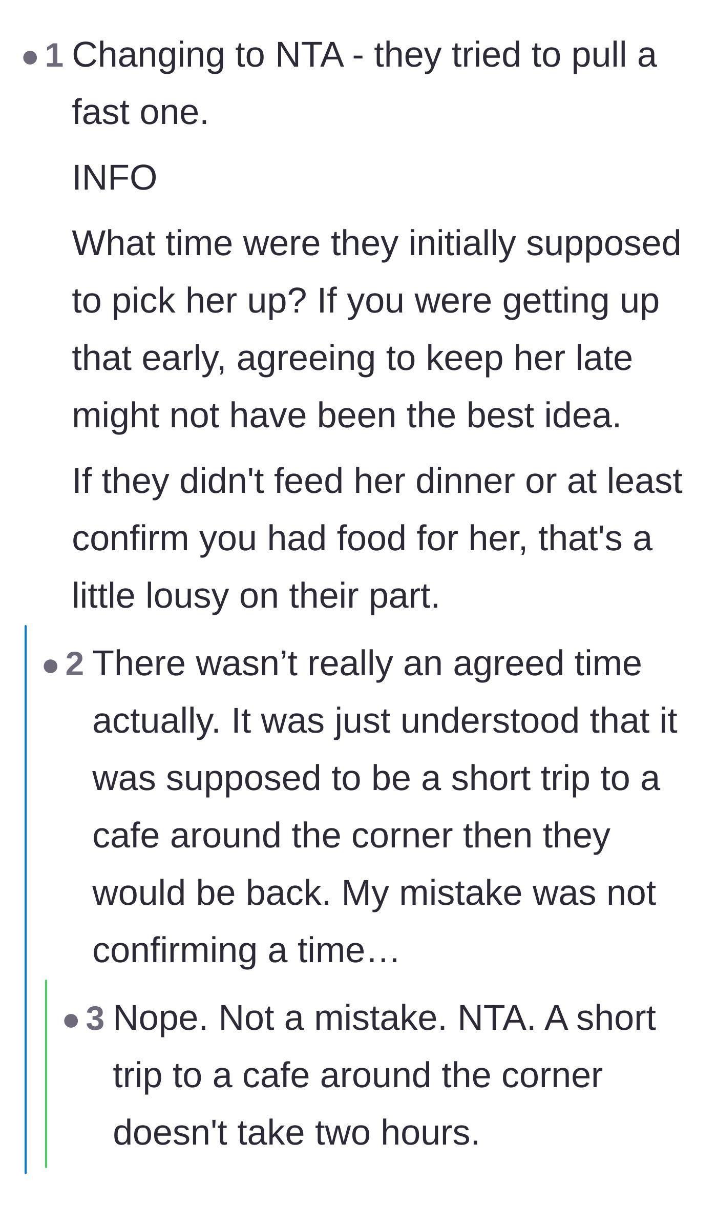 Comment thread 2 - A discussion breaking down the coworker's timeline and the one-sided nature of the friendship.