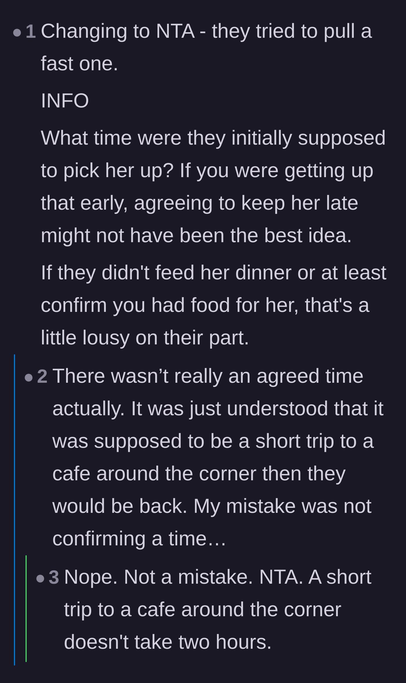 Comment thread 2 - A discussion breaking down the coworker's timeline and the one-sided nature of the friendship.