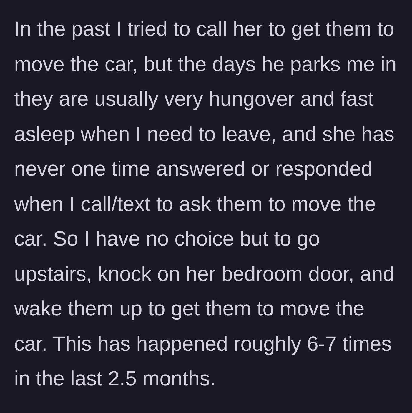 Story part 3 - Explaining the failed attempts to call and the grim necessity of knocking on the bedroom door to wake them up.