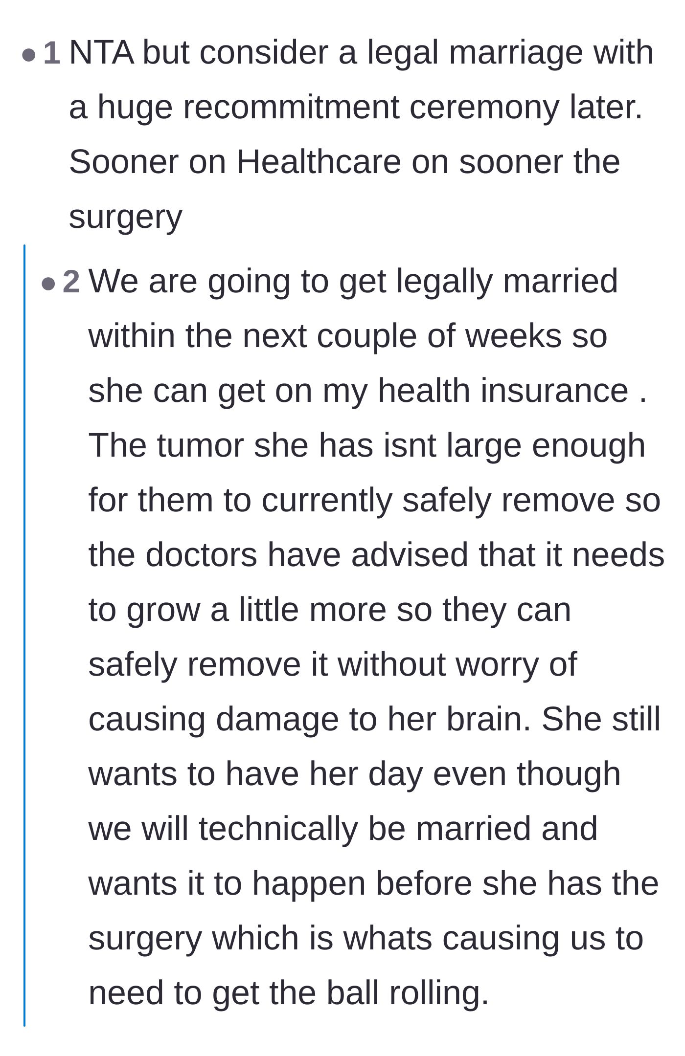 Comment thread 3 - A user gets fiercely shut down after insensitively suggesting the bride's potential death would ruin the brother's future anniversaries.