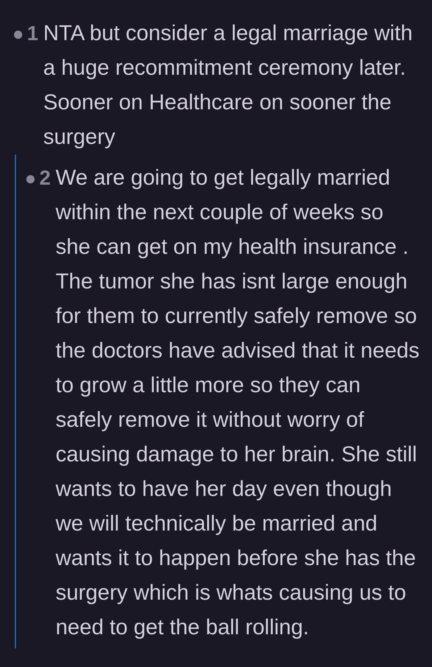 Comment thread 3 - A user gets fiercely shut down after insensitively suggesting the bride's potential death would ruin the brother's future anniversaries.