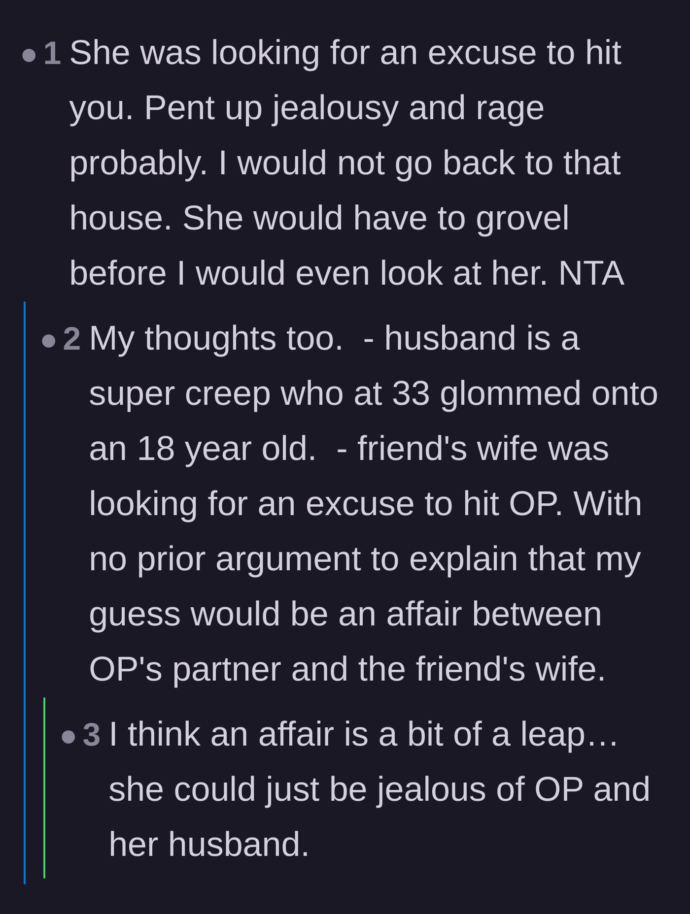 Comment thread 6 - Wild speculation about a secret affair leading to hilarious pushback against Reddit's tendency to make up drama.