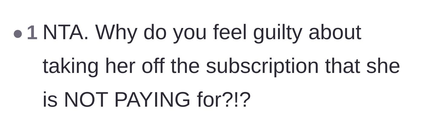 Comment thread 5 - Questioning why the OP feels guilty about removing someone who isn't even paying their share.