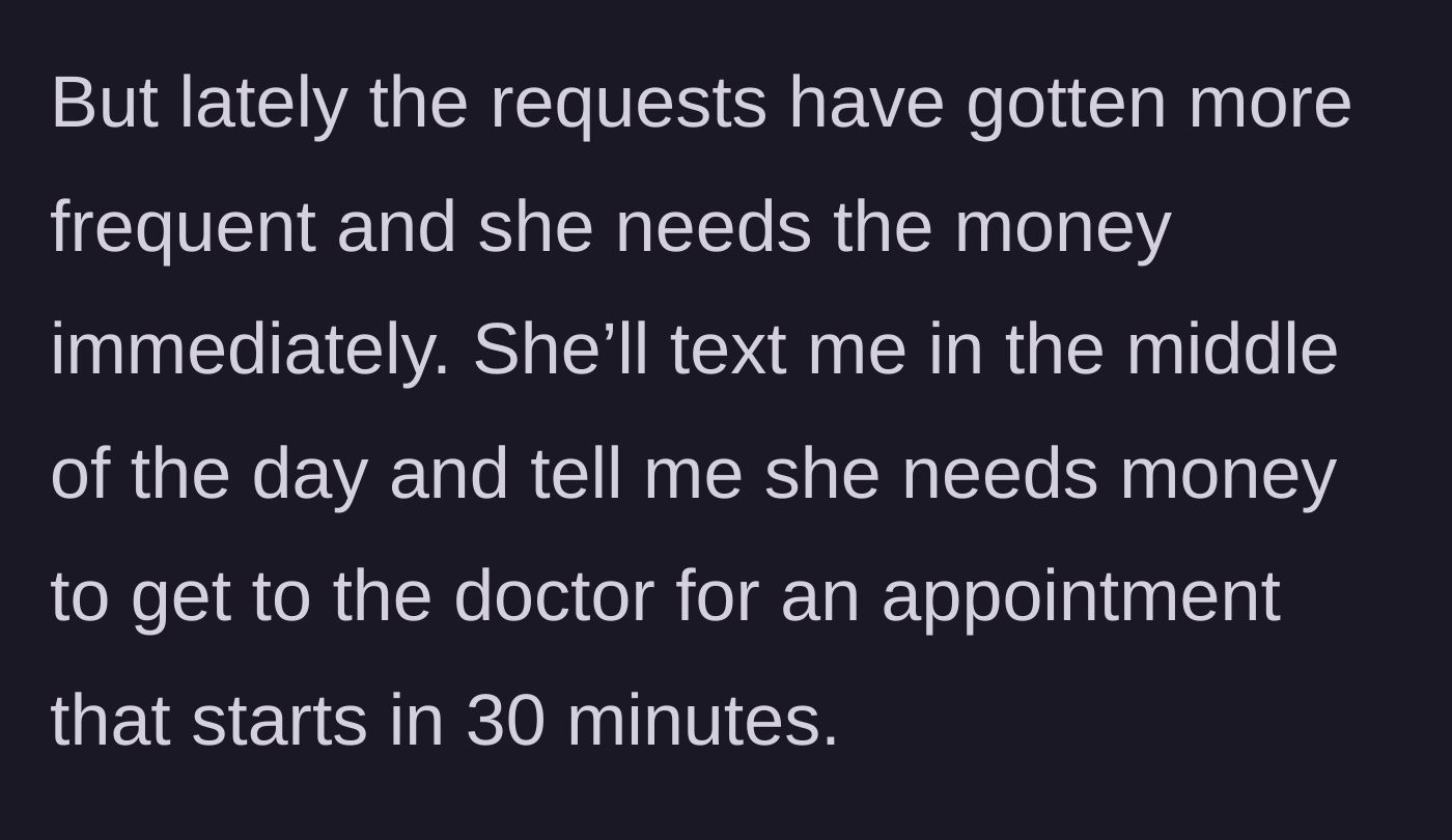 Story part 6 - The requests become urgent, frequent, and demand immediate attention.