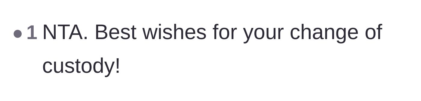 Comment thread 5 - Simple, straightforward well wishes for the father's upcoming emergency custody battle.