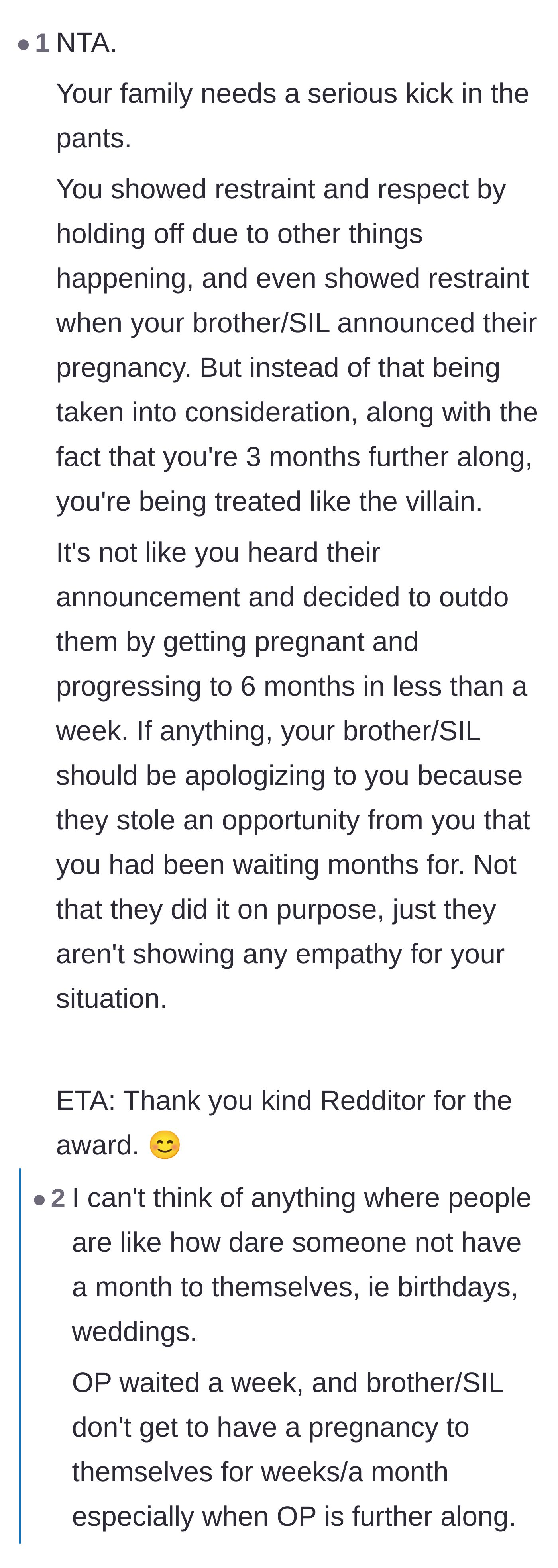 Comment thread 5 - Outrage directed at the family for treating the main character like a villain instead of appreciating her selflessness.
