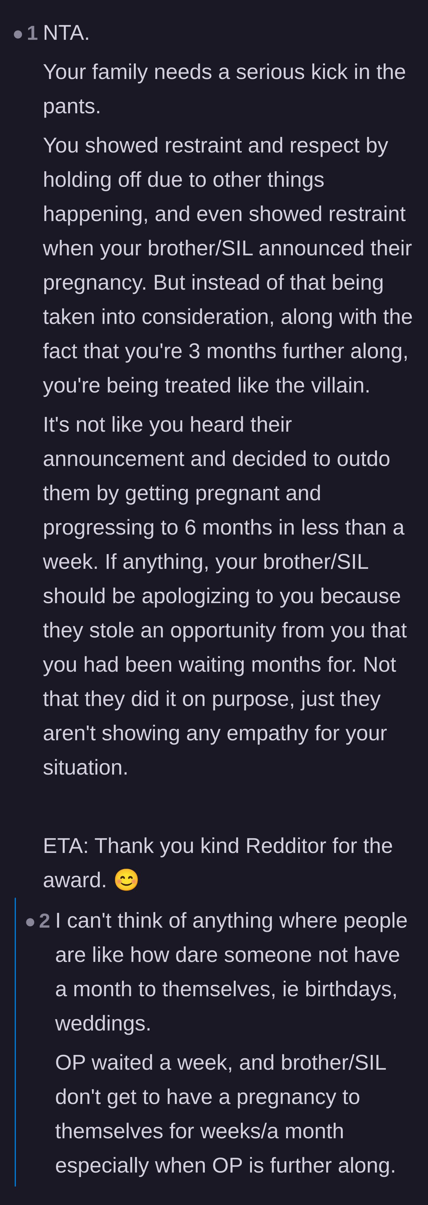 Comment thread 5 - Outrage directed at the family for treating the main character like a villain instead of appreciating her selflessness.