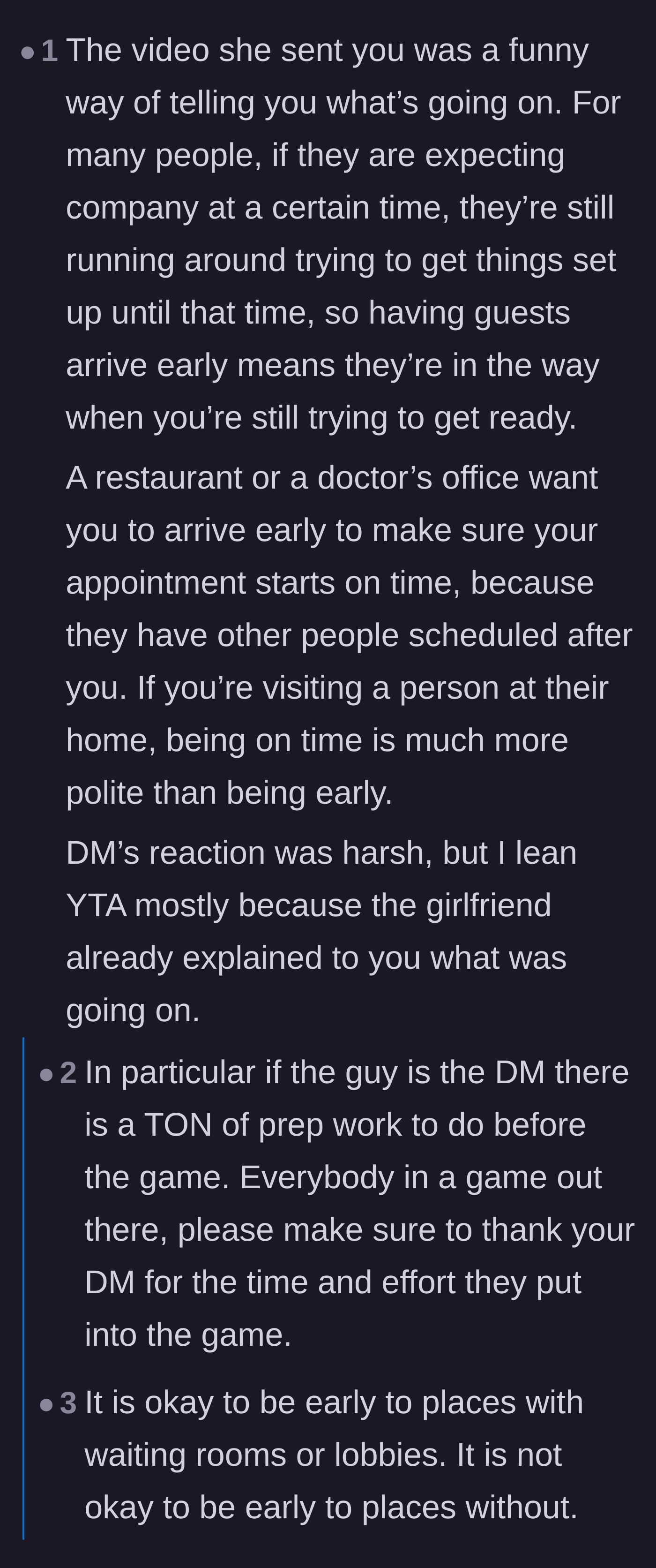 Comment thread 2 - Discussion on the immense prep work Dungeon Masters do and the etiquette of bringing host gifts.