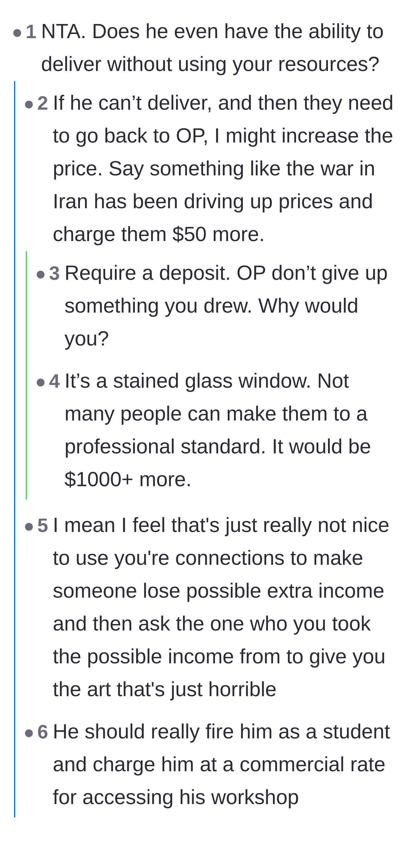 Comment thread 1 - Readers debating the legal and ethical reasons for the artist to protect her copyright instead of sharing her sketch.