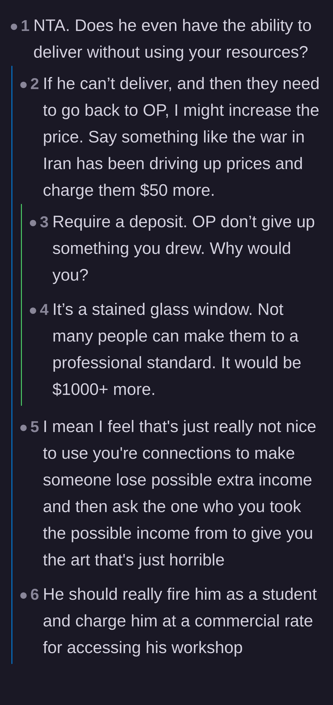 Comment thread 1 - Readers debating the legal and ethical reasons for the artist to protect her copyright instead of sharing her sketch.