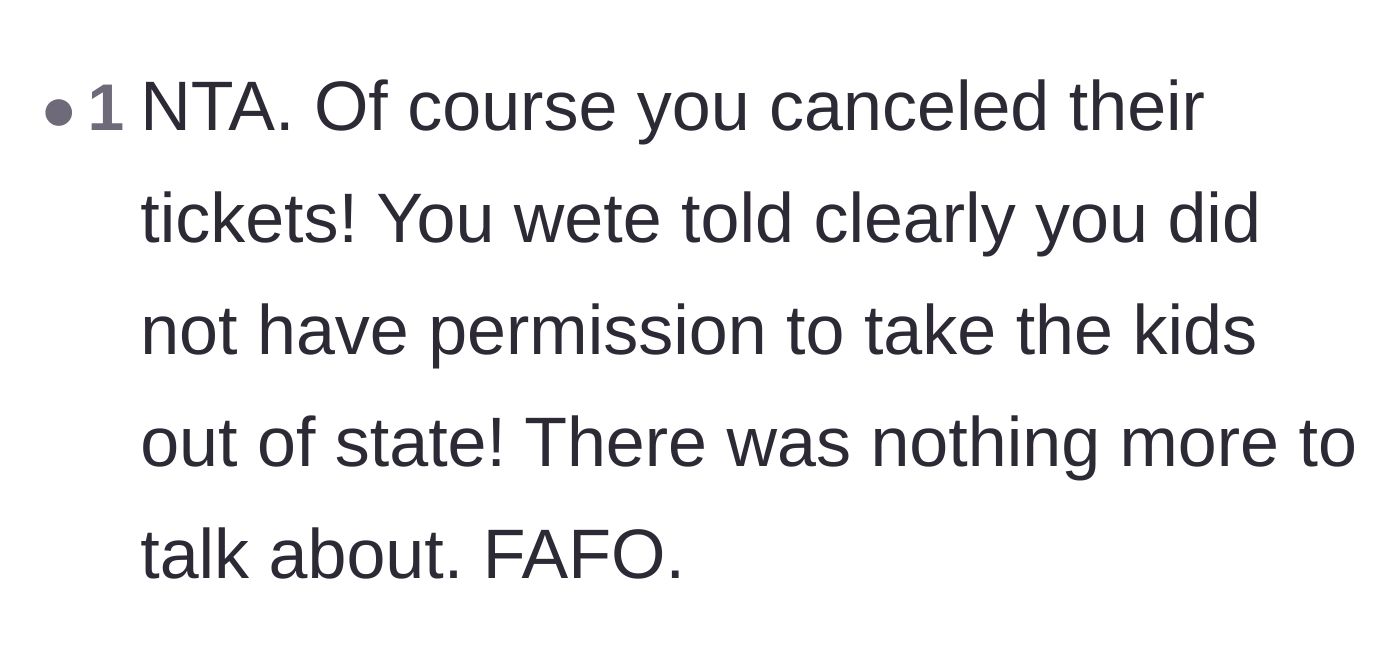 Comment thread 6 - A straightforward agreement that the ex-wife found out the hard way what happens when you make legal threats.