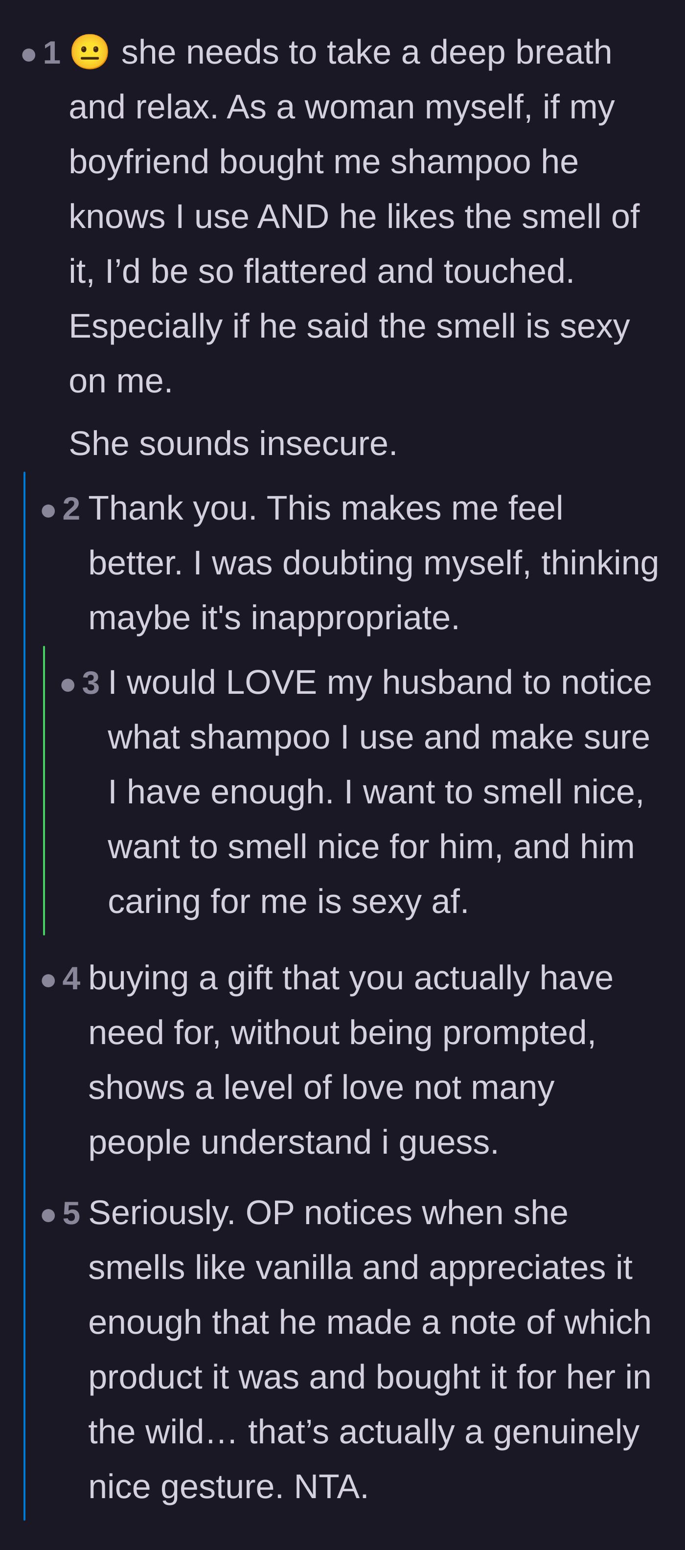 Comment thread 3 - Women validating the boyfriend's actions and expressing how incredibly flattered they would be by such a thoughtful gift.