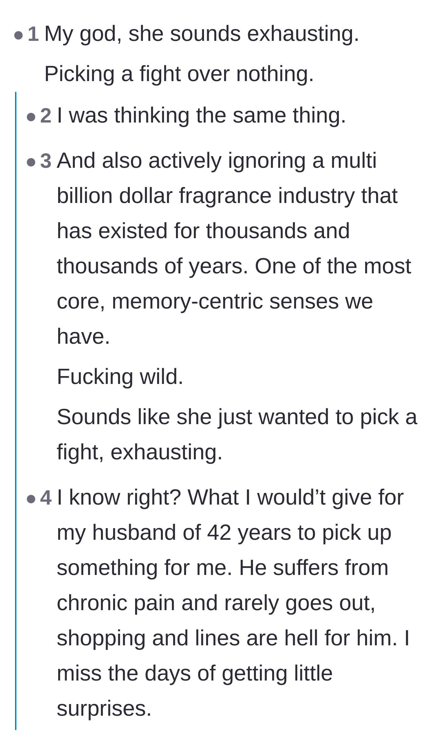 Comment thread 6 - Commenters expressing frustration at the girlfriend's exhausting behavior and lamenting how some people take sweet gestures for granted.
