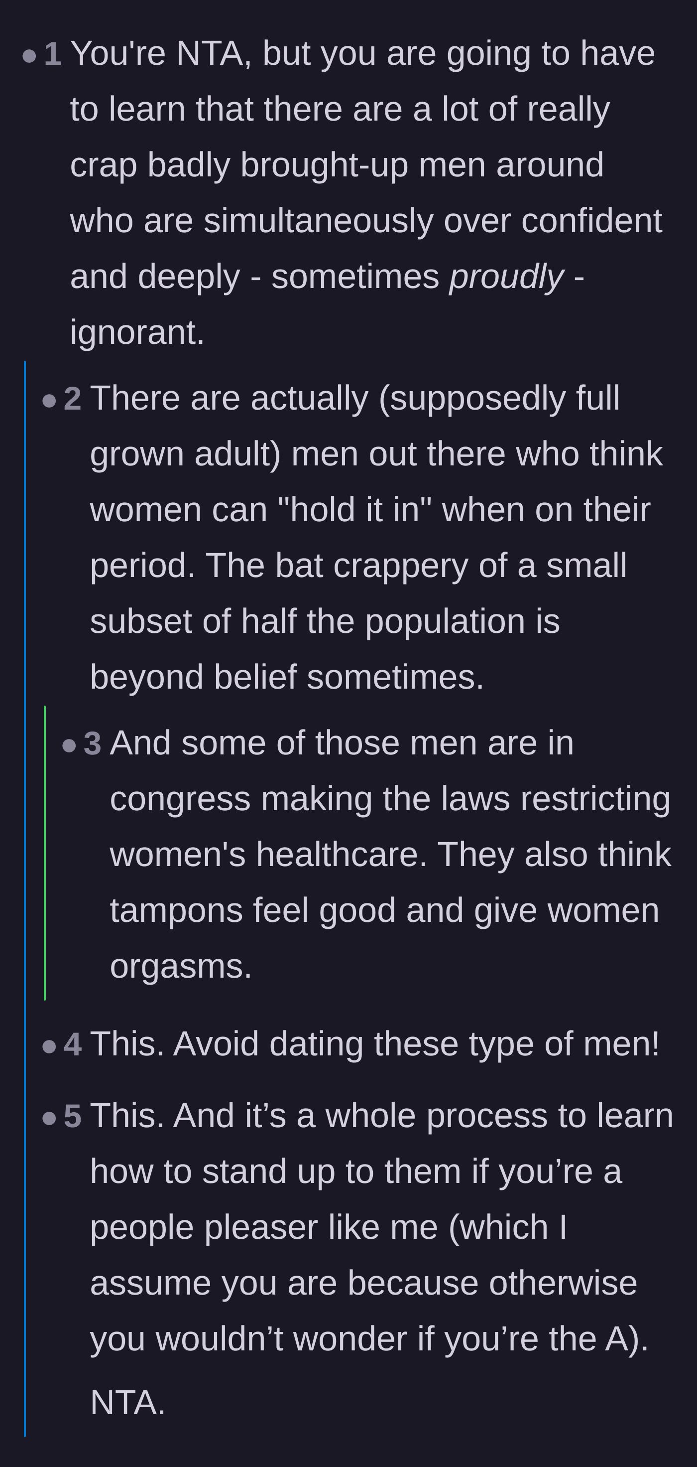 Comment thread 4 - A deep dive into the broader societal issue of proudly ignorant men trying to control women's bodies.