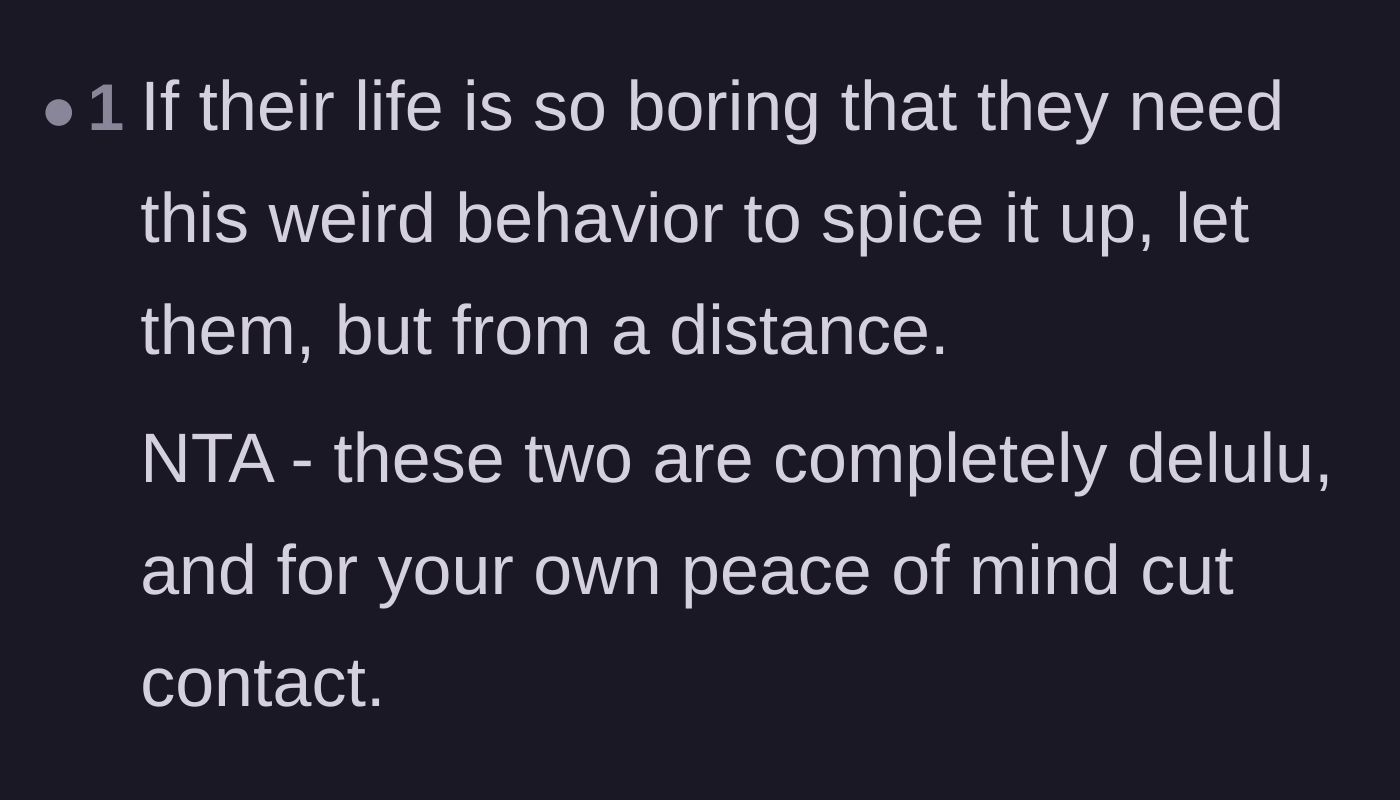 Comment thread 6 - Agreeing that the couple must have incredibly boring lives to manufacture this level of drama.
