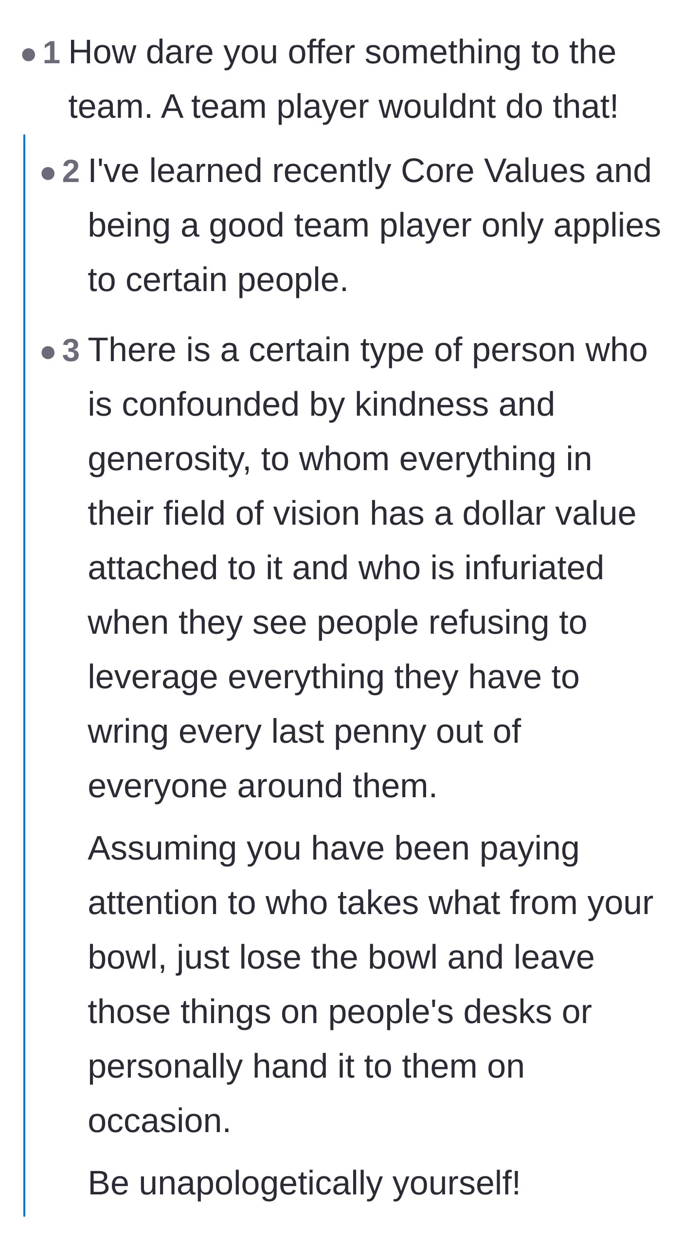 Comment thread 2 - Discussion on how some people monetize everything and despise unprompted generosity.