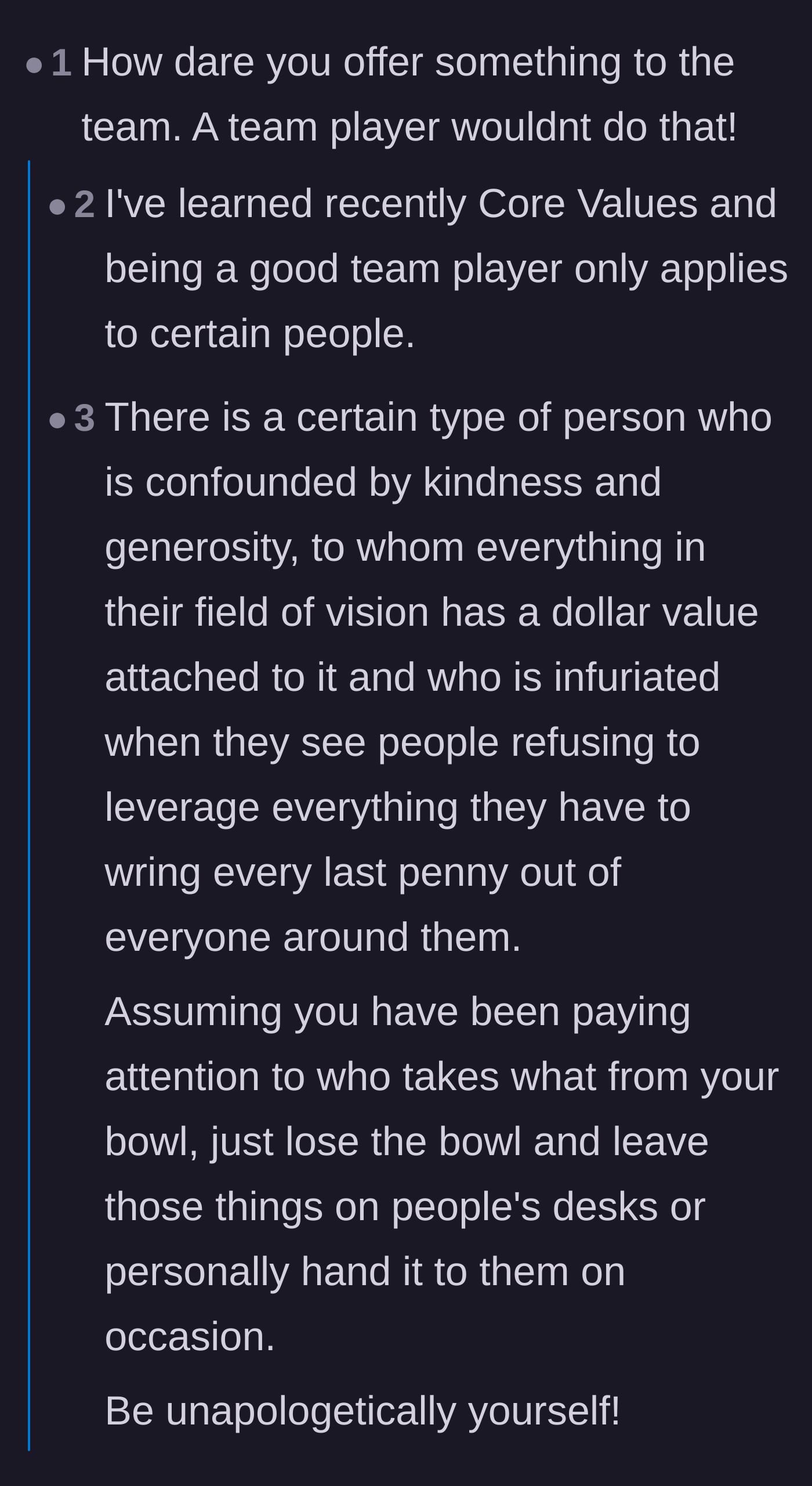 Comment thread 2 - Discussion on how some people monetize everything and despise unprompted generosity.