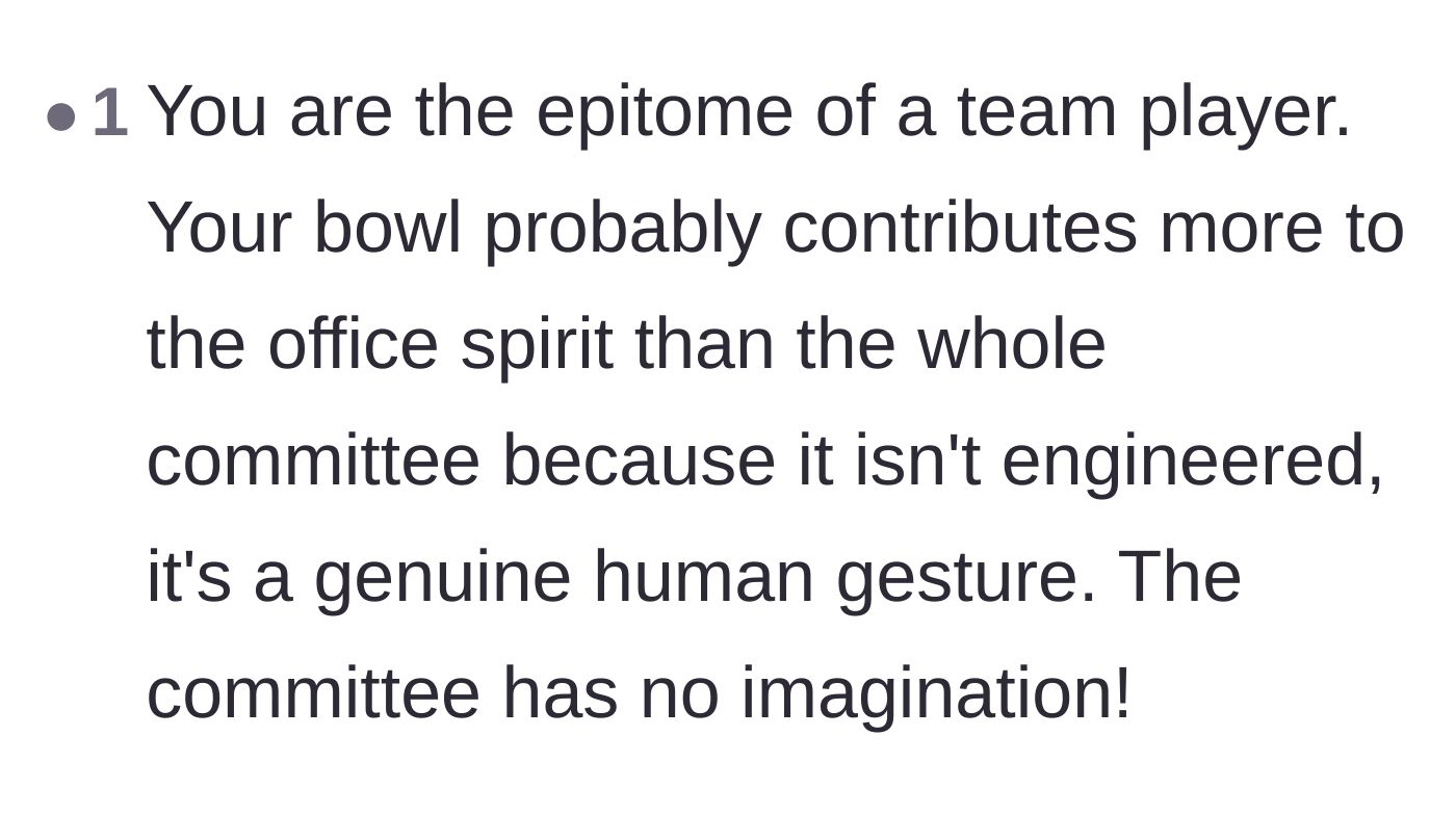 Comment thread 6 - Praise for the original poster being the true team player by providing genuine, unengineered kindness.
