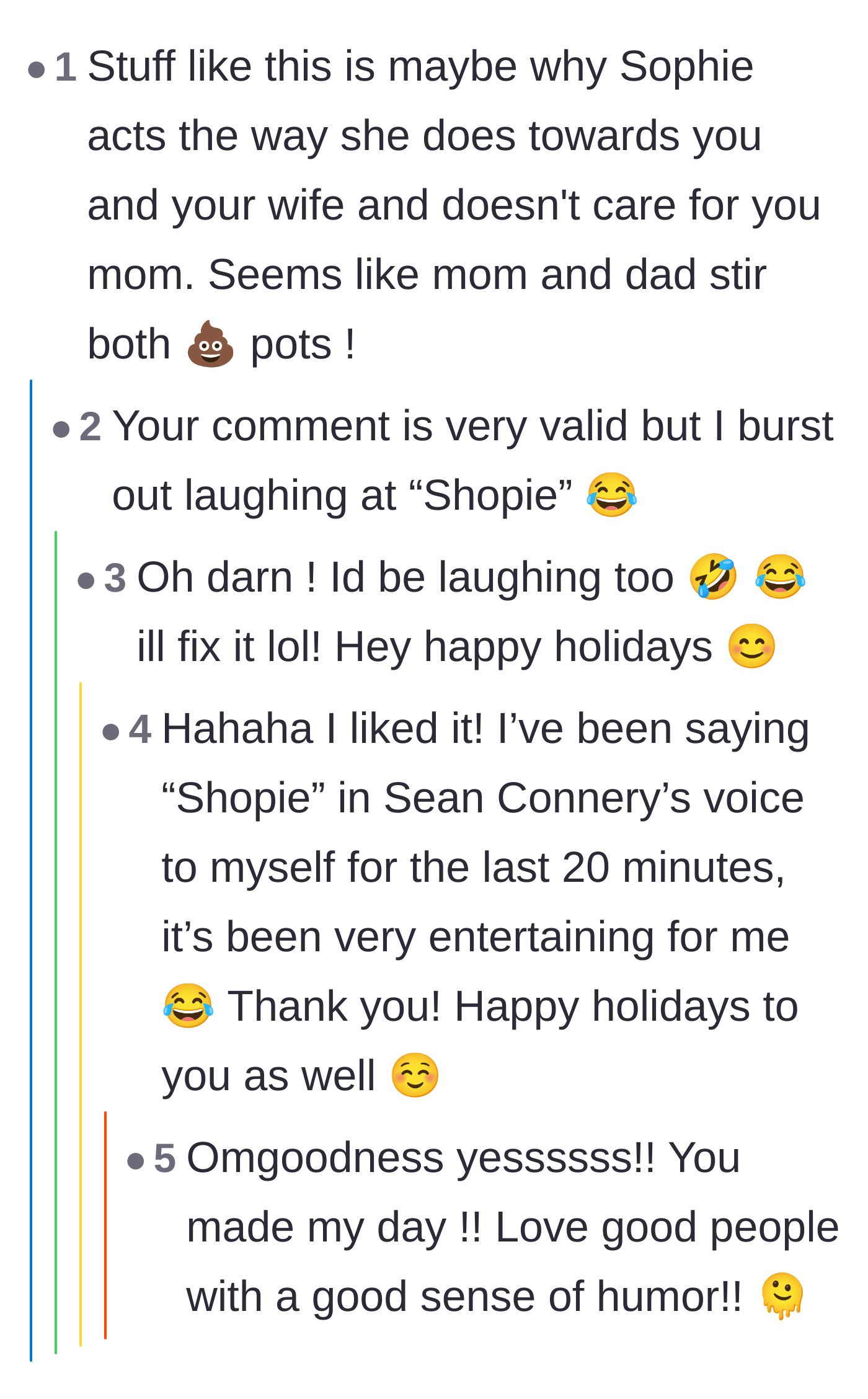Comment thread 2 - A hilarious typo of the girlfriend's name and agreement that the parents are instigators.