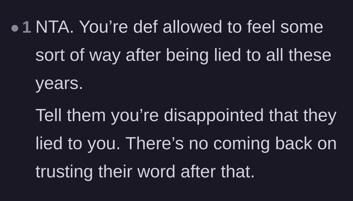Comment thread 3 - Validation about the permanent damage done to the family's foundation of trust.