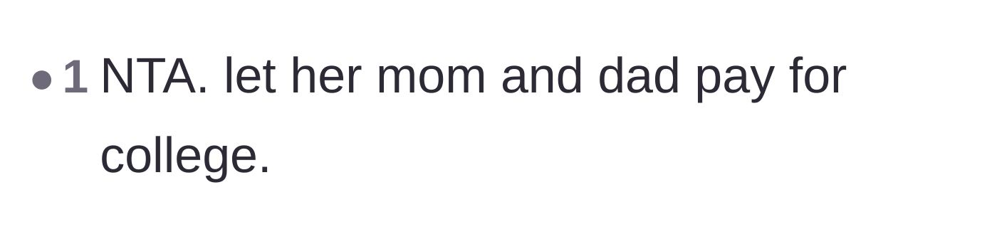 Comment thread 2 - A simple statement telling the father to let the biological parents pay.