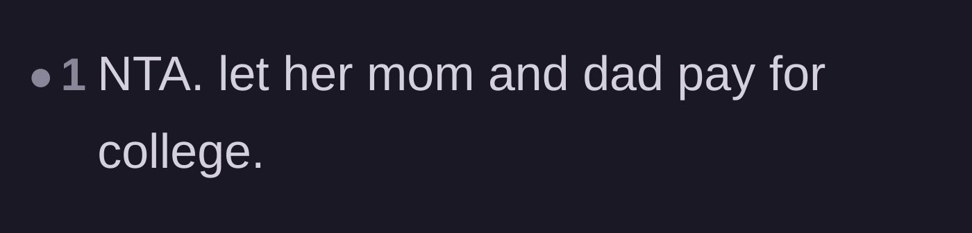 Comment thread 2 - A simple statement telling the father to let the biological parents pay.