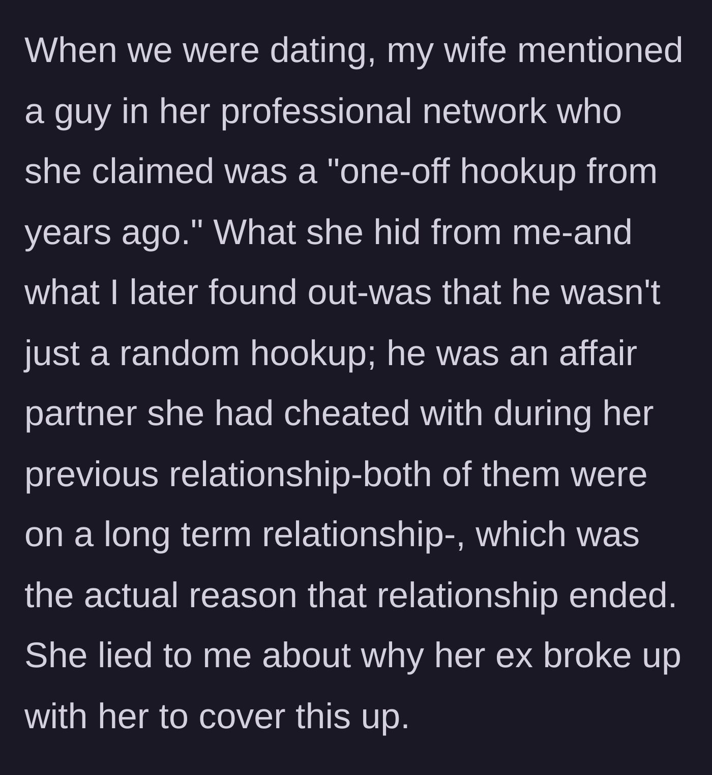 Story part 2 - A woman whispering a secret to her partner while crossing her fingers behind her back.