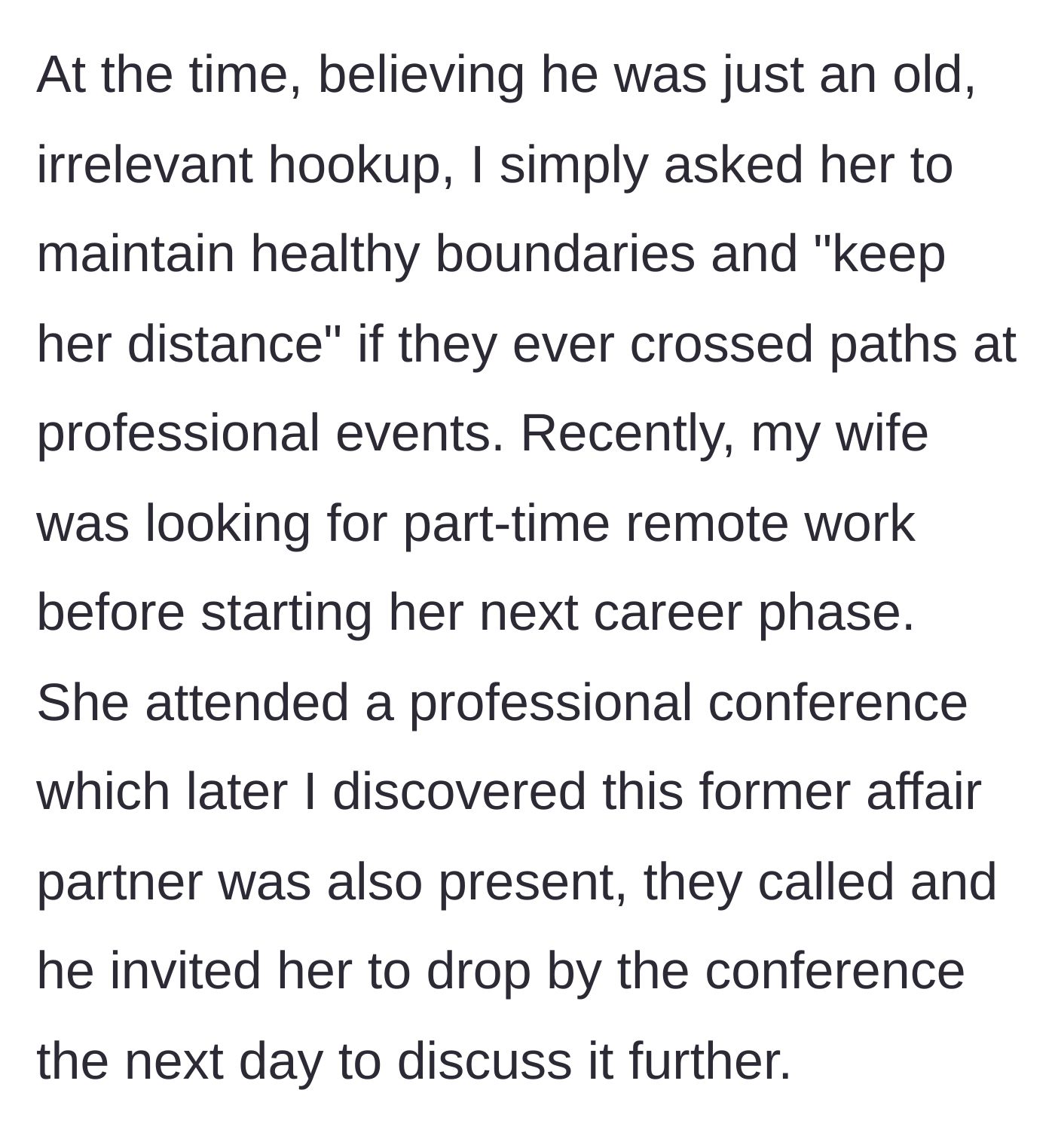 Story part 3 - A woman looking at a ringing smartphone while attending a busy professional conference.