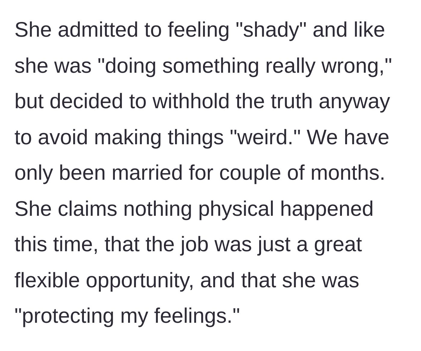 Story part 5 - A woman looking apologetic but defensive, trying to explain herself to a disappointed man.