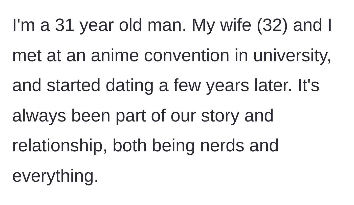 Story part 1 - Meeting at an anime convention in college