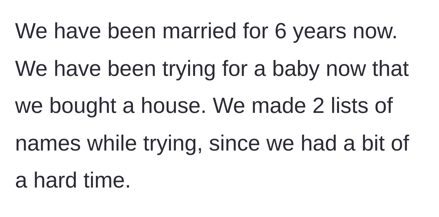 Story part 2 - Making baby name lists together