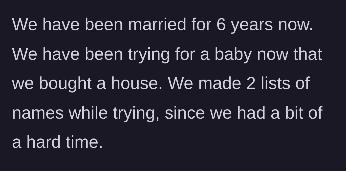 Story part 2 - Making baby name lists together
