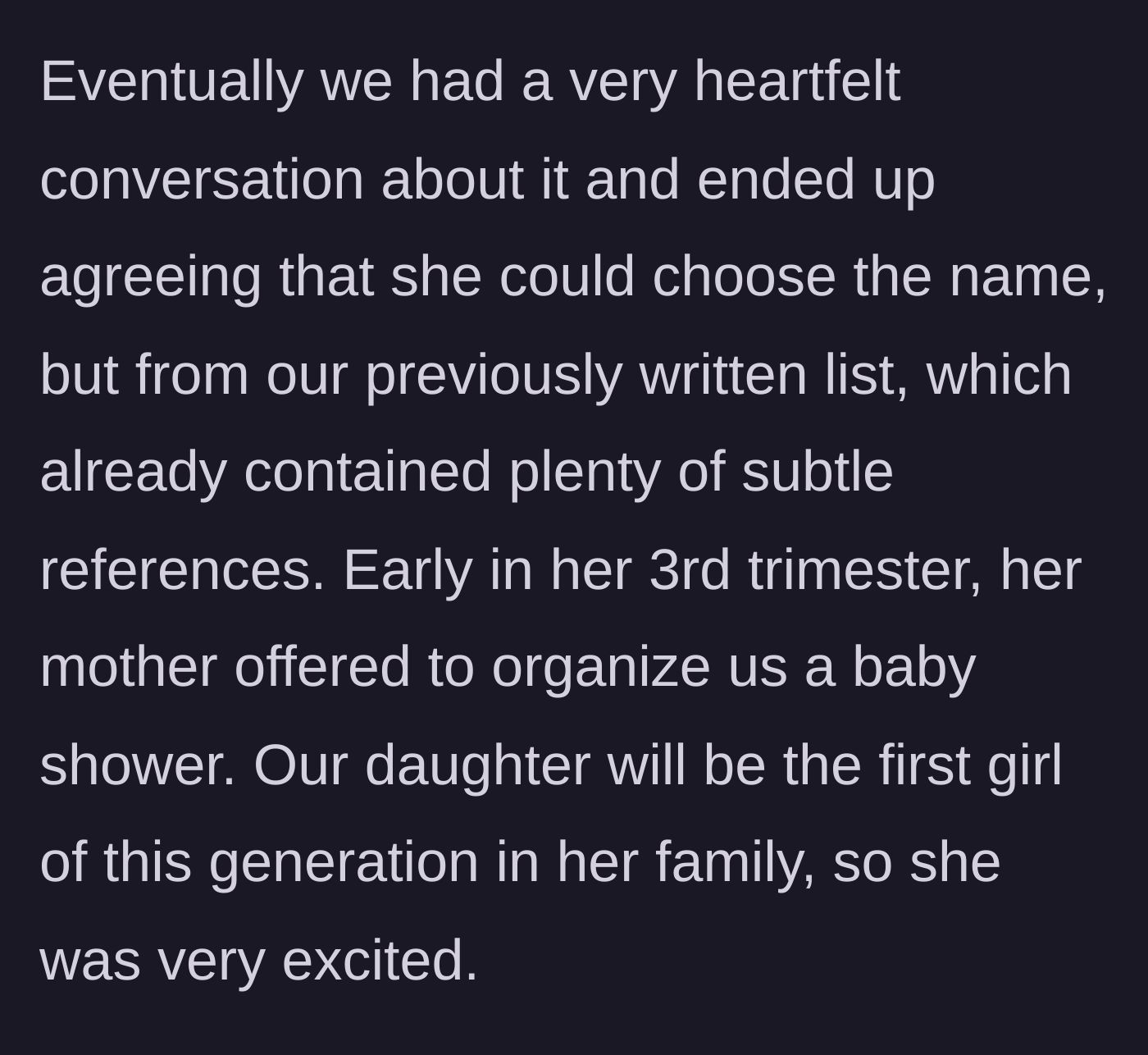Story part 5 - A heartfelt compromise and a baby shower planned by the mother-in-law